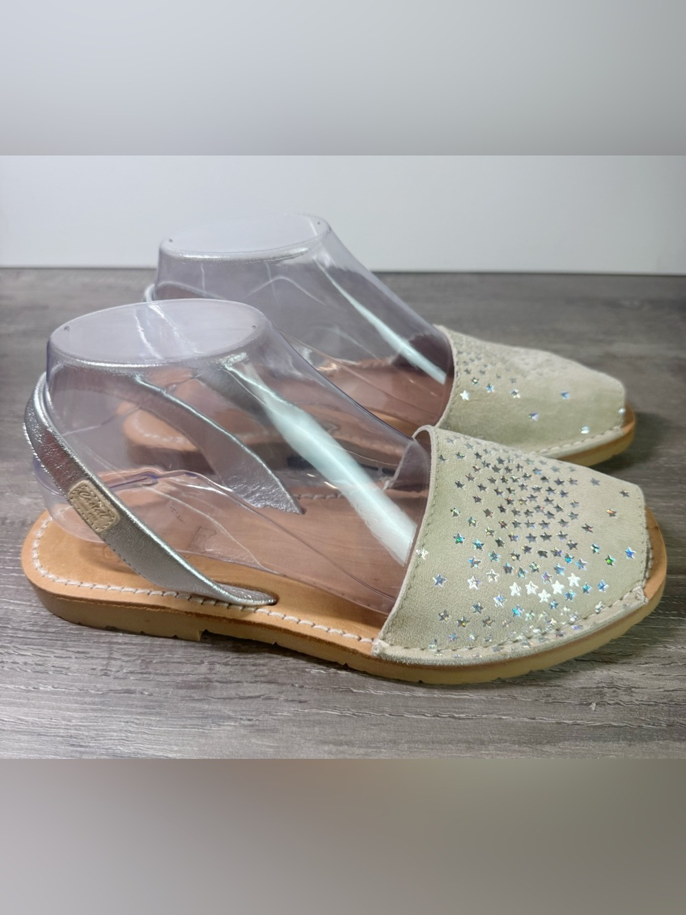 Castell Menorca Avarcas Menorquina Suede silver glitter Menorquinas sandals 39/9 - Picture 5 of 9